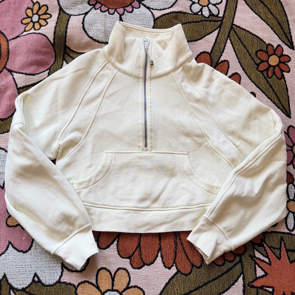 lululemon athletica Women's Half-Zip/Crop Pullover - Cream - Picture 2 of 6